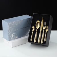 High-End European-Style 304 Forged Hotel Stainless Steel Cutlery Knife, Fork, Spoon, Western Cutlery Steak Knife, Fork, Coffee Spoon, Fork-Letifly Lights and Decor