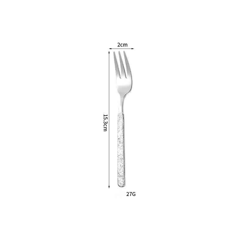304 Rock Pattern Stainless Steel Western Tableware Golden Steak Knife, Fork, Spoon, Dessert Fork, Coffee Spoon, Hotel Restaurant Set-Letifly Lights and Decor
