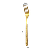 304 Rock Pattern Stainless Steel Western Tableware Golden Steak Knife, Fork, Spoon, Dessert Fork, Coffee Spoon, Hotel Restaurant Set-Letifly Lights and Decor