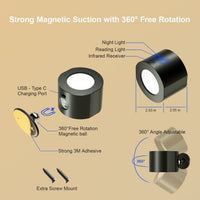 MagnoGlow LED Wall Lamp – Rechargeable, Detachable, Stick-On & Remote-Controlled-Letifly Lights and Decor