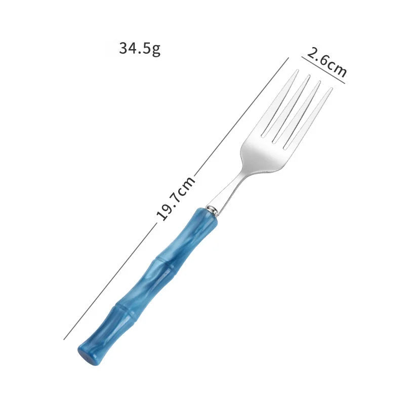 Stainless steel cutlery with acrylic handles - creative Western-style steak cutlery and dessert spoons-Letifly Lights and Decor