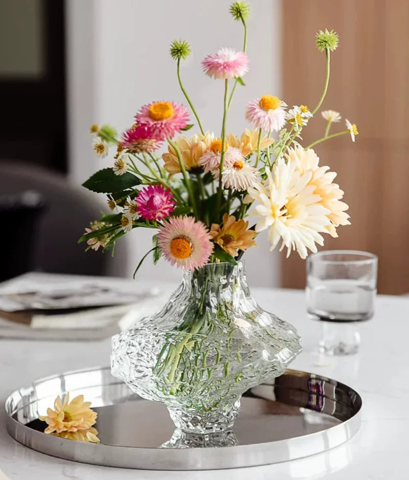Luxury Nordic Minimalist Style Frosting Glass Vase Classic Home Living Room Decoration Stand For Flowers Decorative Vases Modern-Letifly Lights and Decor
