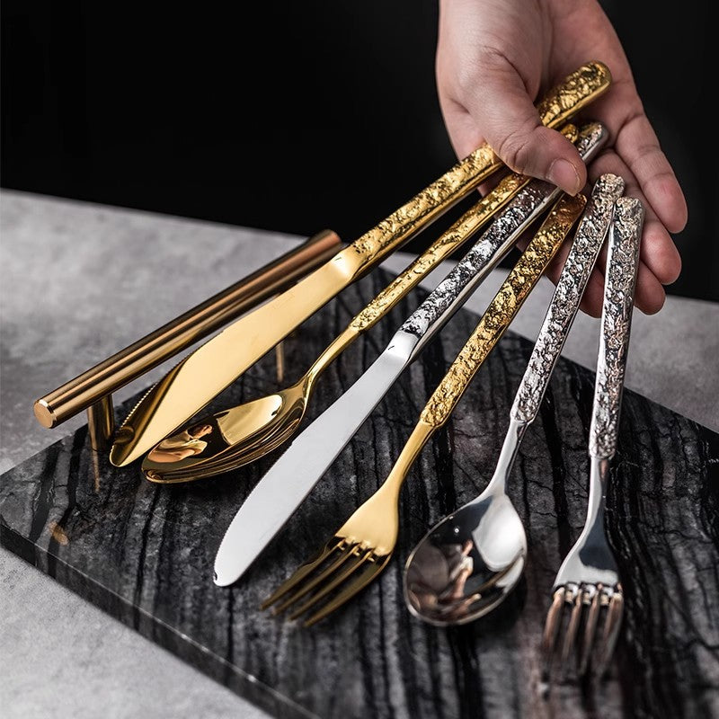 Aurelia Hammered Luster Flatware