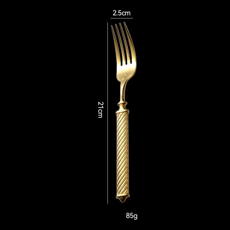 Roman Rope 304 Stainless Steel Cutlery Set Hotel Western-Style Cutlery High-End Heavy Feel Steak Knife-Letifly Lights and Decor
