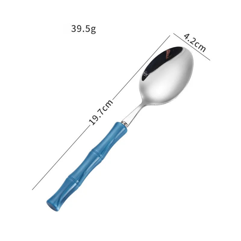 Stainless steel cutlery with acrylic handles - creative Western-style steak cutlery and dessert spoons-Letifly Lights and Decor