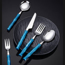 Stainless steel cutlery with acrylic handles - creative Western-style steak cutlery and dessert spoons-Letifly Lights and Decor