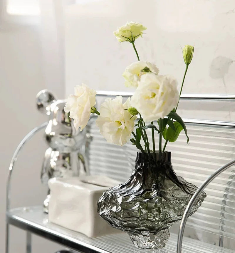 Luxury Nordic Minimalist Style Frosting Glass Vase Classic Home Living Room Decoration Stand For Flowers Decorative Vases Modern-Letifly Lights and Decor