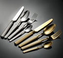 Roman Rope 304 Stainless Steel Cutlery Set Hotel Western-Style Cutlery High-End Heavy Feel Steak Knife-Letifly Lights and Decor