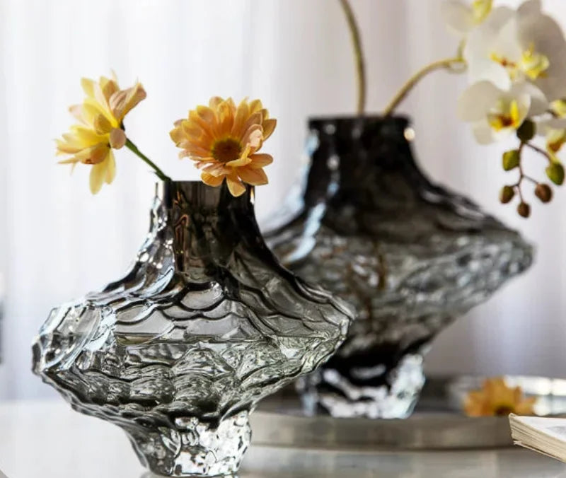 Luxury Nordic Minimalist Style Frosting Glass Vase Classic Home Living Room Decoration Stand For Flowers Decorative Vases Modern-Letifly Lights and Decor