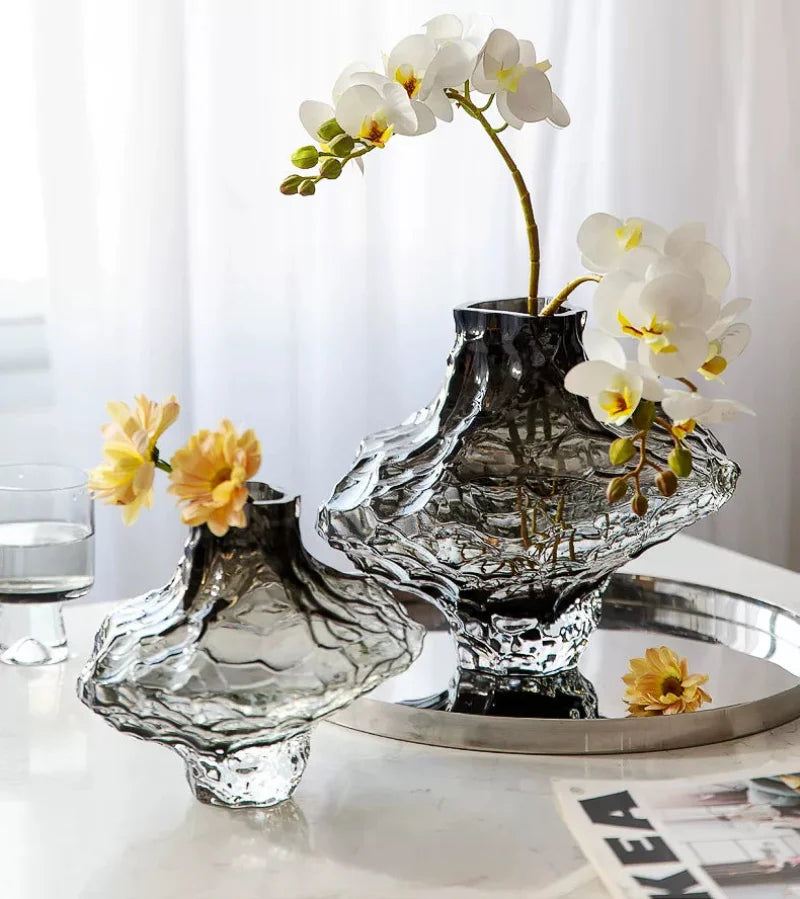 Luxury Nordic Minimalist Style Frosting Glass Vase Classic Home Living Room Decoration Stand For Flowers Decorative Vases Modern-Letifly Lights and Decor