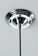 Retro glass globe chandelier with amber panels mid-century modern dining room light