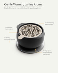 Jun Self-heating Diffuser Set - Inkstone Black-Letifly Lights and Decor
