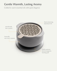 Jun Self-heating Diffuser Set - Soft Gray-Letifly Lights and Decor