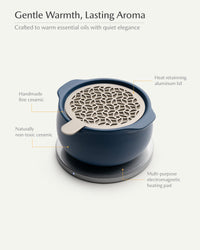 Jun Self-heating Diffuser Set - Deep Navy-Letifly Lights and Decor