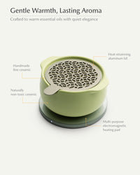 Jun Self-heating Diffuser Set - Verde Green-Letifly Lights and Decor