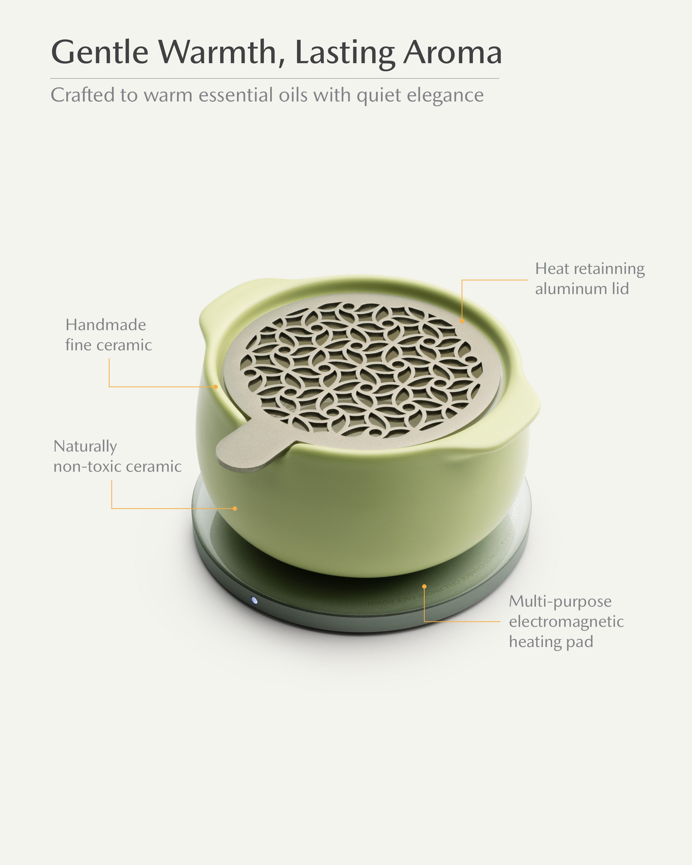 Jun Self-heating Diffuser Set - Verde Green-Letifly Lights and Decor