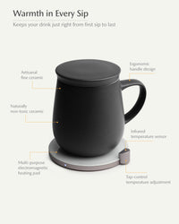 Ui Self-heating Mug Set - Inkstone Black-Letifly Lights and Decor