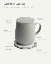 Ui Self-heating Mug Set - Soft Gray-Letifly Lights and Decor