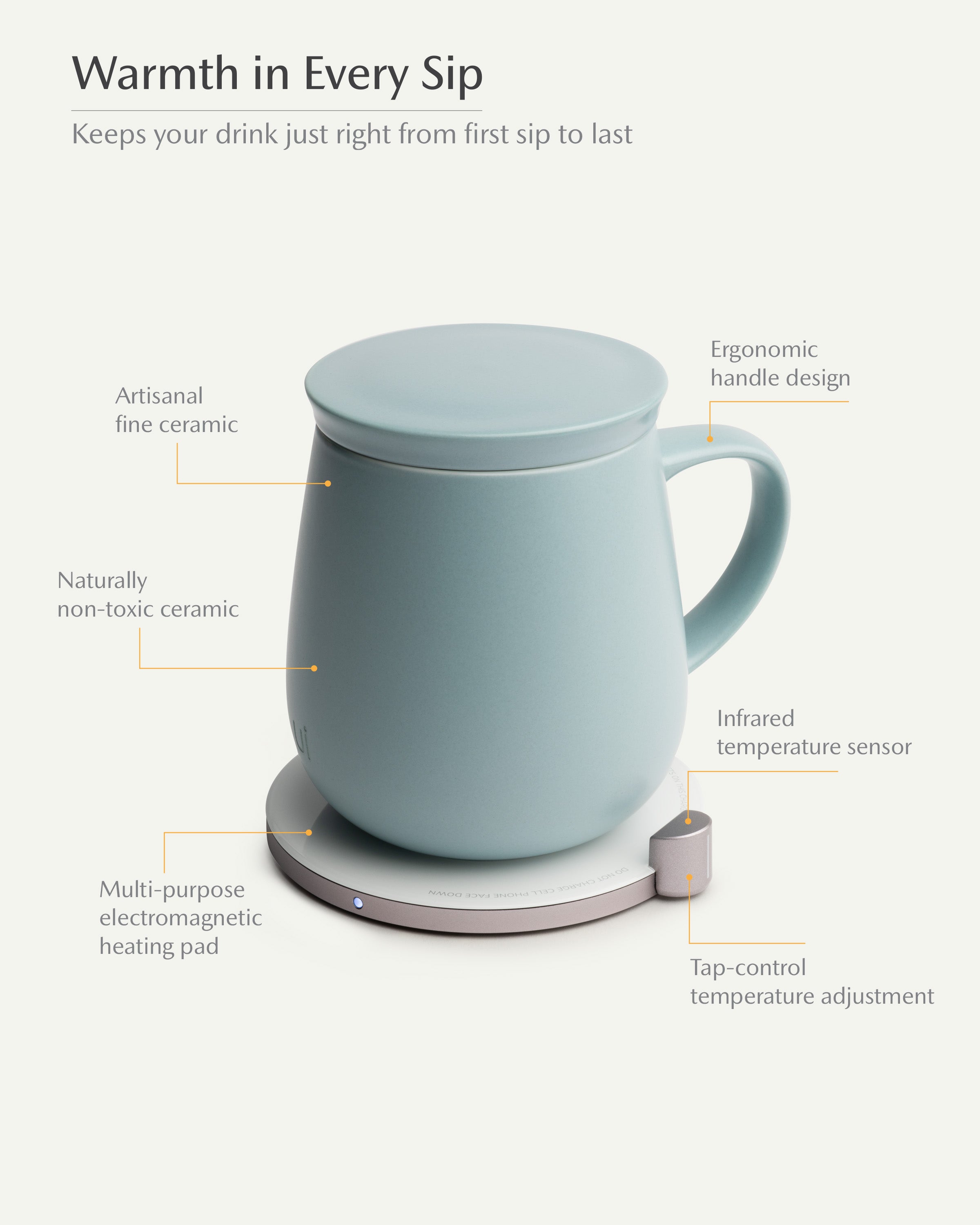 Ui Self-heating Mug Set - Moonmist Blue-Letifly Lights and Decor