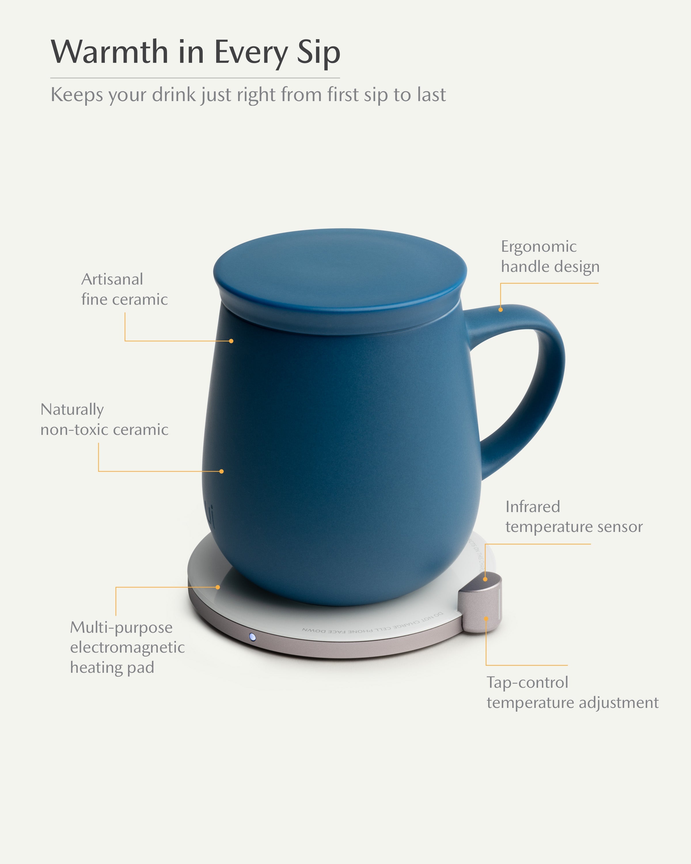 Ui Self-heating Mug Set - Deep Navy-Letifly Lights and Decor