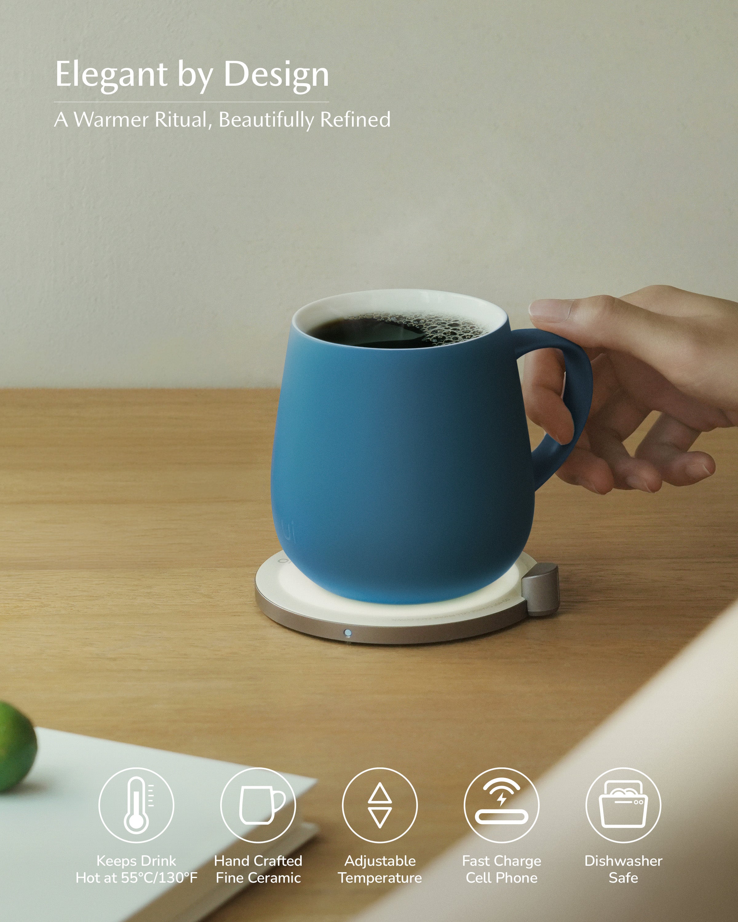 Ui Self-heating Mug Set - Deep Navy-Letifly Lights and Decor