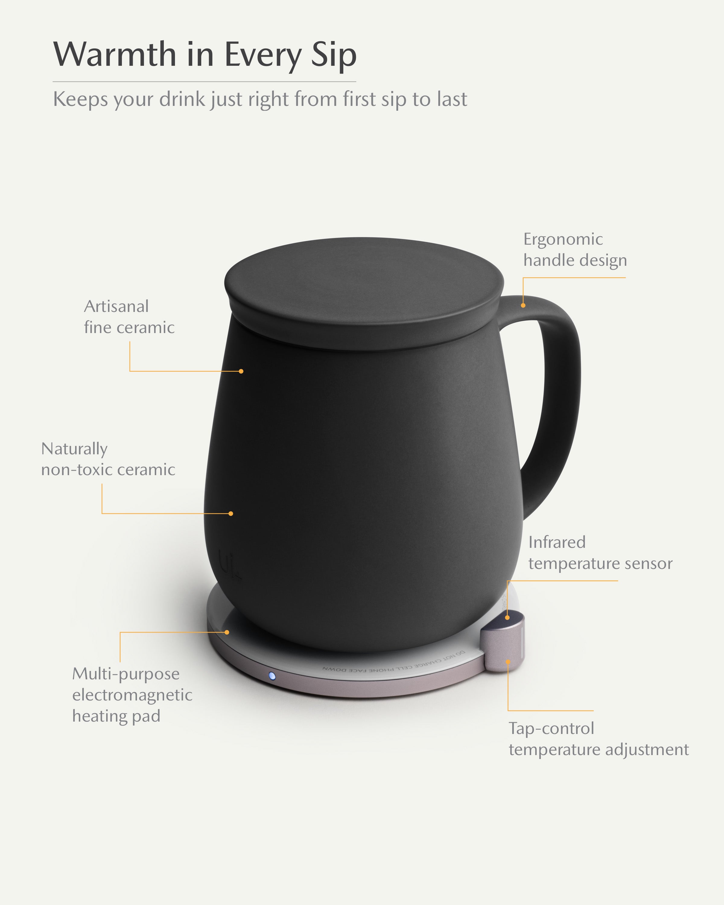 Ui+ Self-heating Mug Set - Inkstone Black-Letifly Lights and Decor