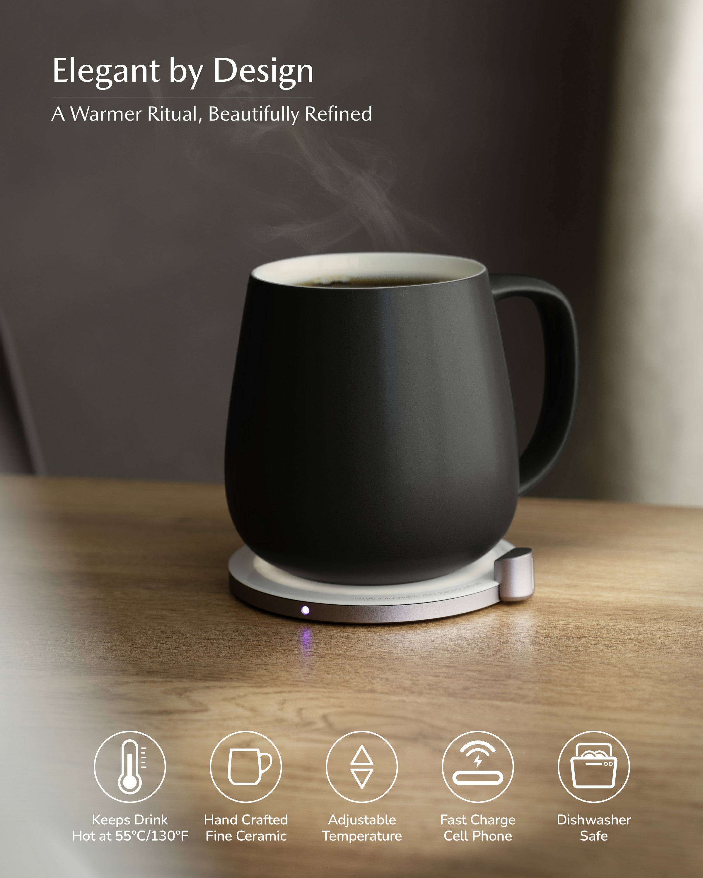 Ui+ Self-heating Mug Set - Inkstone Black-Letifly Lights and Decor