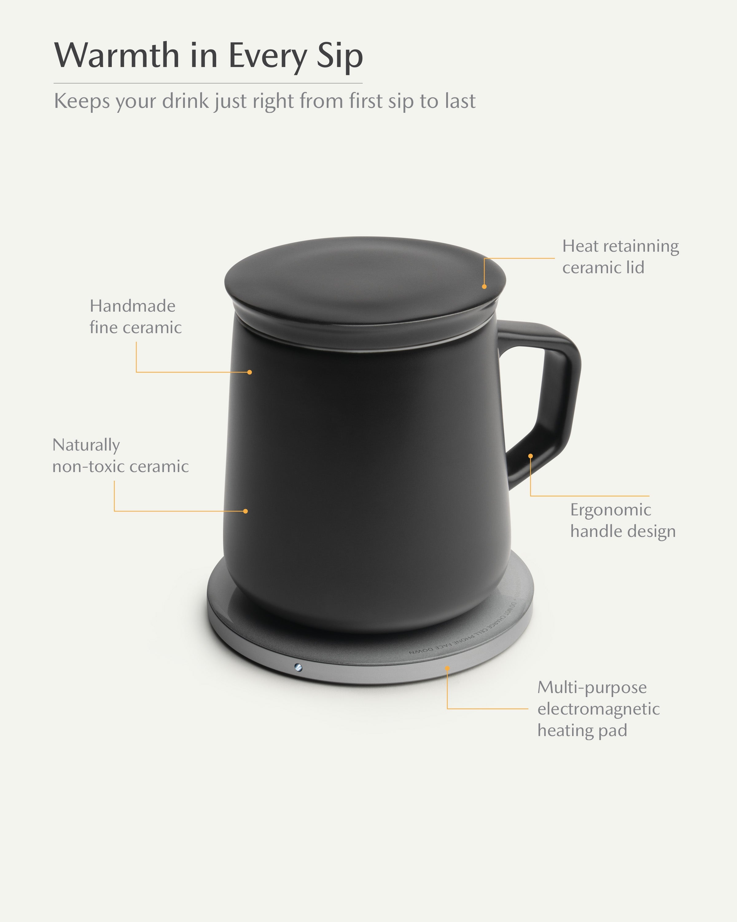 Neo Self-heating Mug Set- Inkstone Black-Letifly Lights and Decor