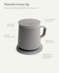Neo Self-heating Mug Set - Soft Gray-Letifly Lights and Decor