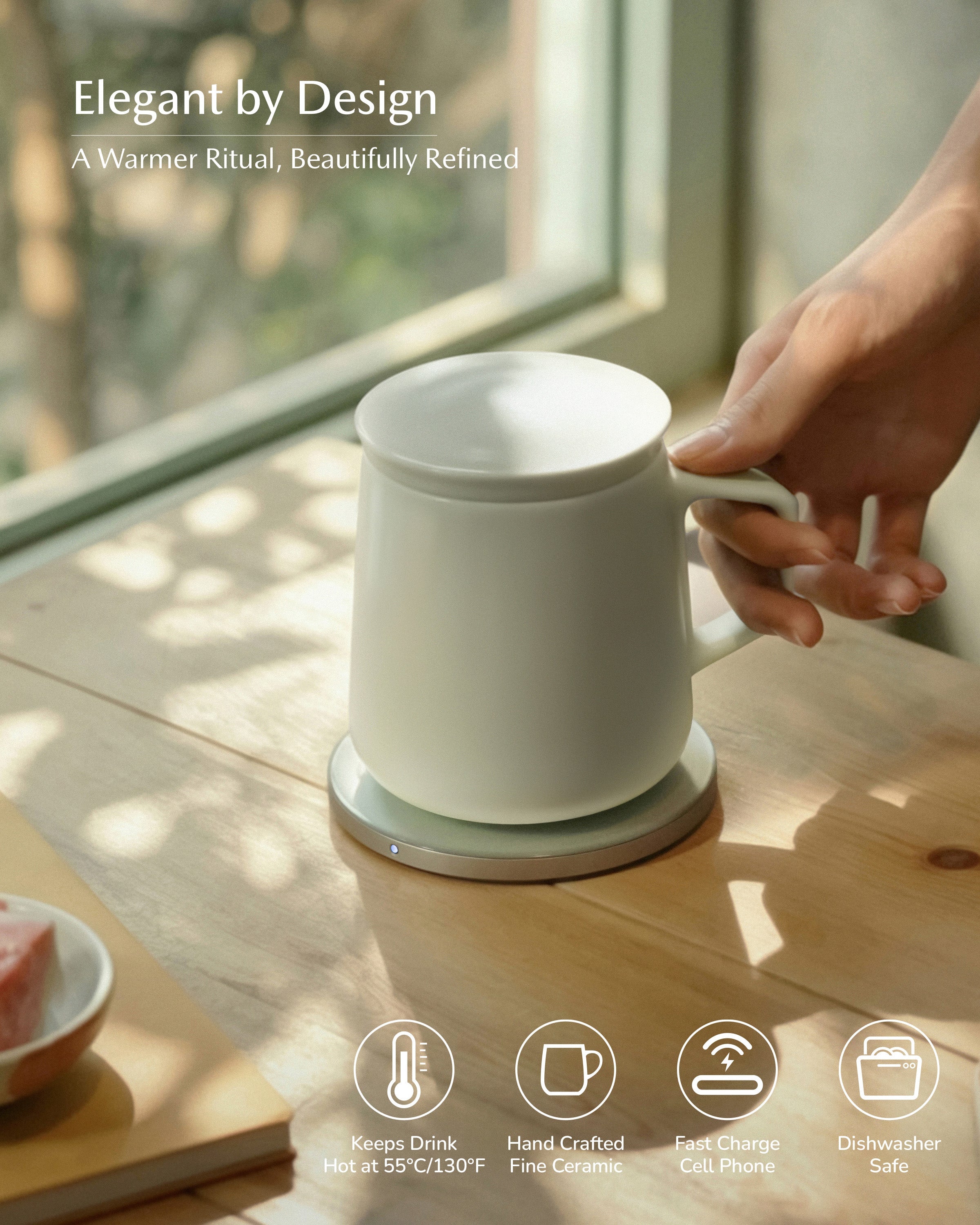 Neo Self-heating Mug Set - Soft Gray-Letifly Lights and Decor