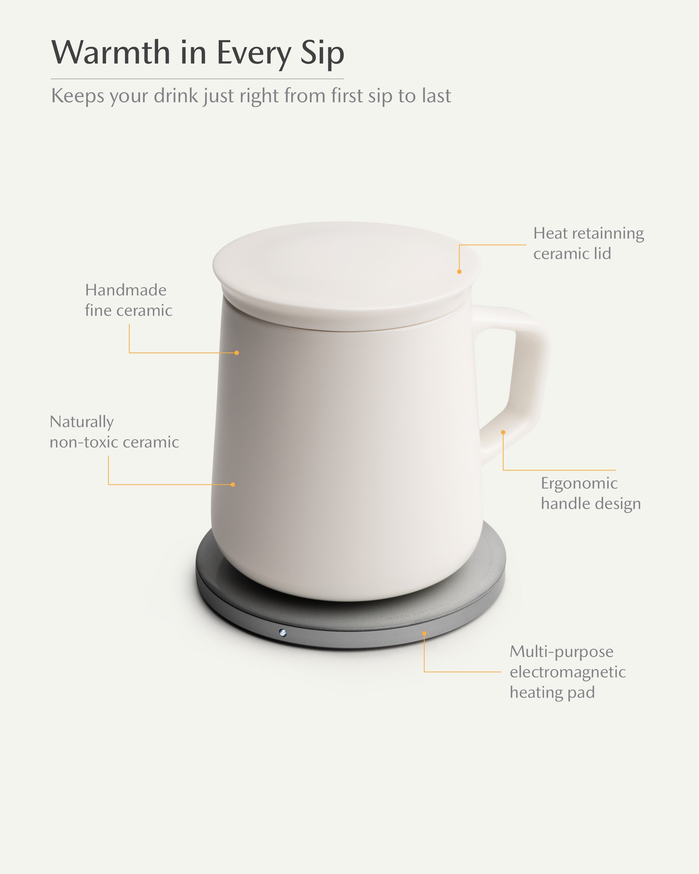 Neo Self-heating Mug Set - Jasmine White-Letifly Lights and Decor