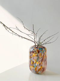 retro Murano glass color dot vase