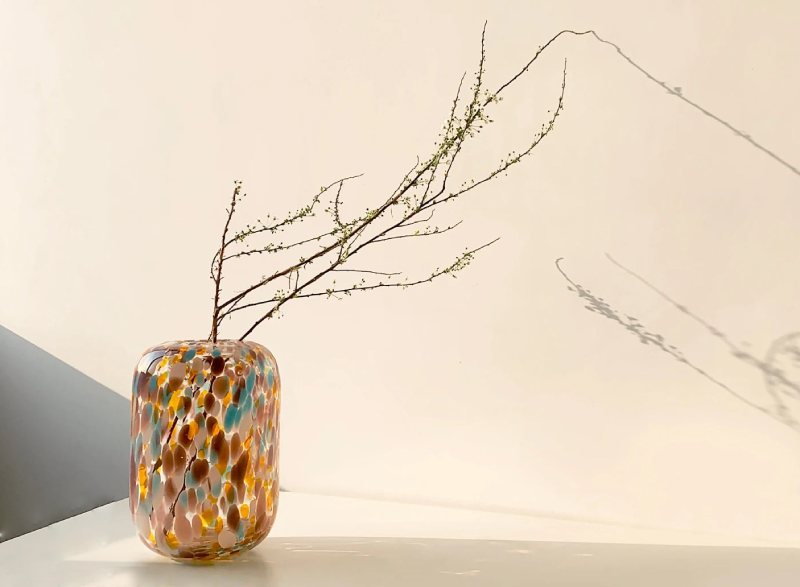 Paint Dot Retro Glass Vase-Letifly Lights and Decor