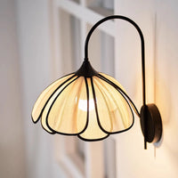 petal bloom iron wall lamp abaca fiber cloth shade bohemian style wall lamp