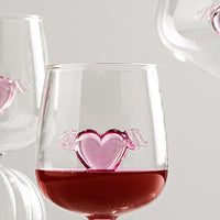 Pink Love Wings Glass Cup & Goblet-Letifly Lights and Decor