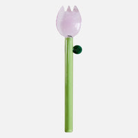 Pinky Floral Glass Stirrer