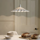 Pleated Flower Glazed Ceramic LED Pendant Light