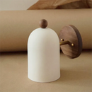 Plume Walnut Wall Light walnut backplate brushed brass arm soft white 24cm round shade E27 wall sconce