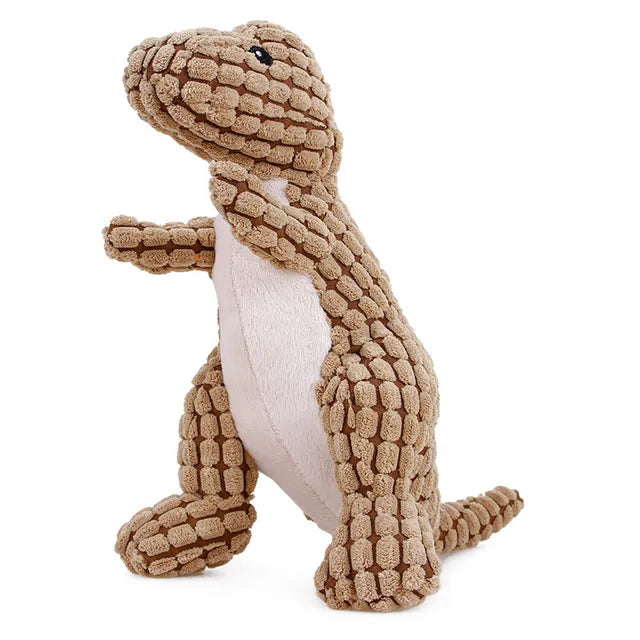 Plush Dinosaur Squeaky Dog Toy – Soft Chew Toy for Small & Medium Dogs