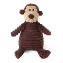Plush corduroy squeaky dog toy animal shape durable chew toy for puppies and dogs