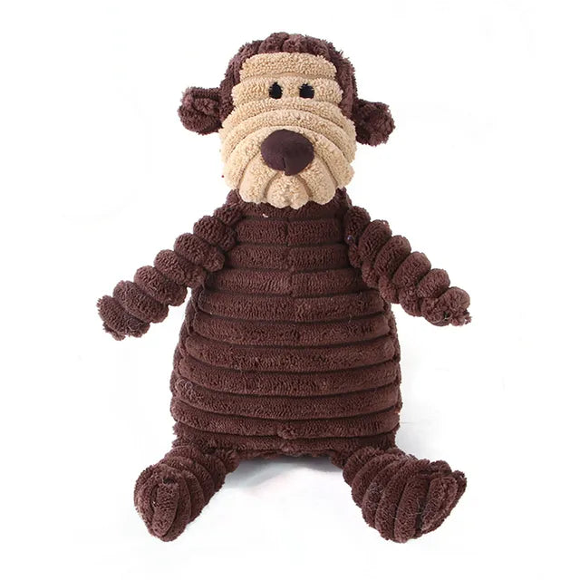 Plush Squeaky Monkey Dog Toy – Soft Chew Toy for Small & Medium Dogs