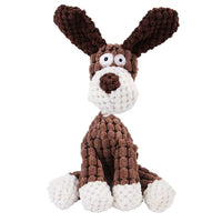 Plush corduroy squeaky dog toy animal shape durable chew toy for puppies and dogs