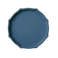 Wooden geometric shapes Matte blue serving tray