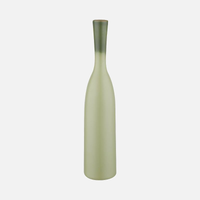 cylinder bottle shape ceramic green decorative vase