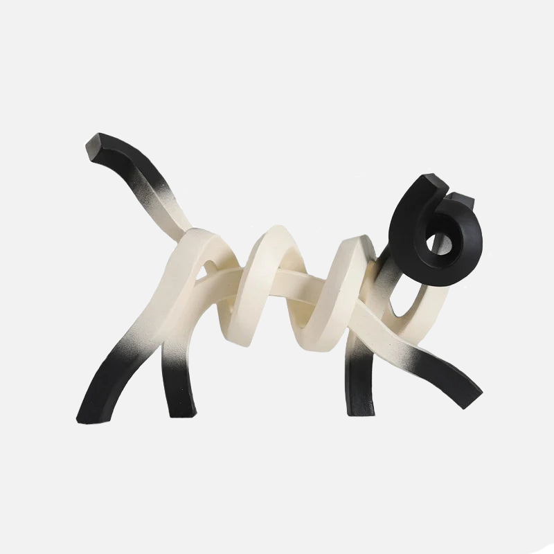 gradient car figurine modern acrobatic spring design bookshelf decor desktop decor white black