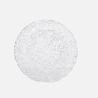 Elegant embossed round dinner plate for serving textured clear plate