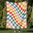 Rainbow Checkered Throw