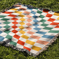 Rainbow Checkered Throw