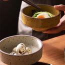 Ceramic dinner bowls speckled glazed finish earthenware rustic bowls