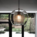 Round Clear Textured Glass Orb Ceiling Mounted Pendant Light